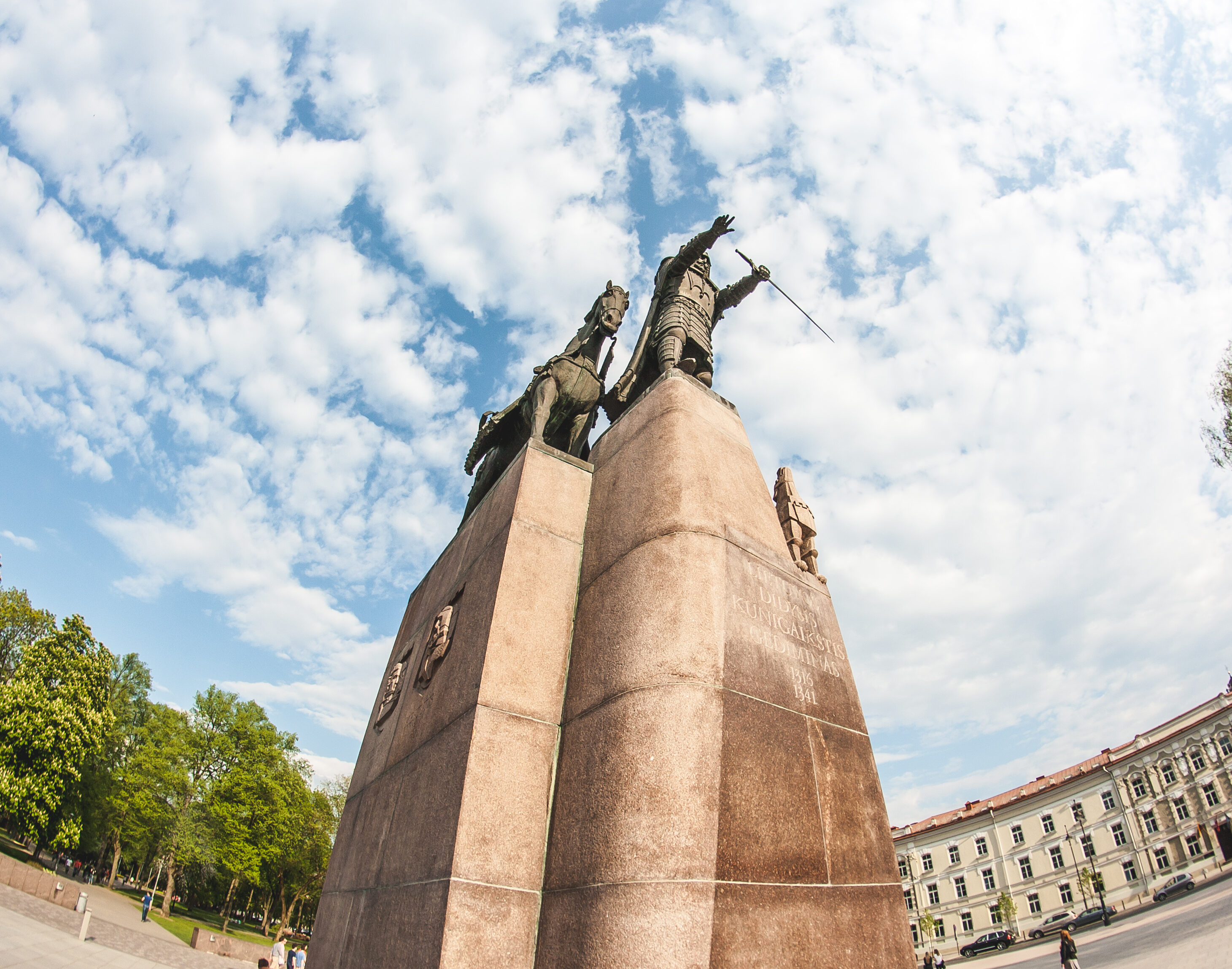 Meeting point, Gediminas monument, in a cathedral square