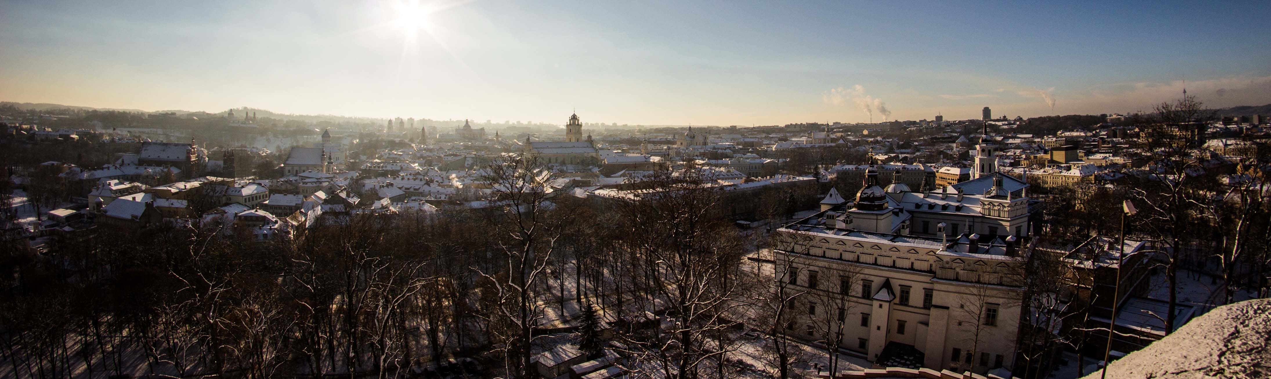 Vilnius in February,panoramic view of Vilnius in winter