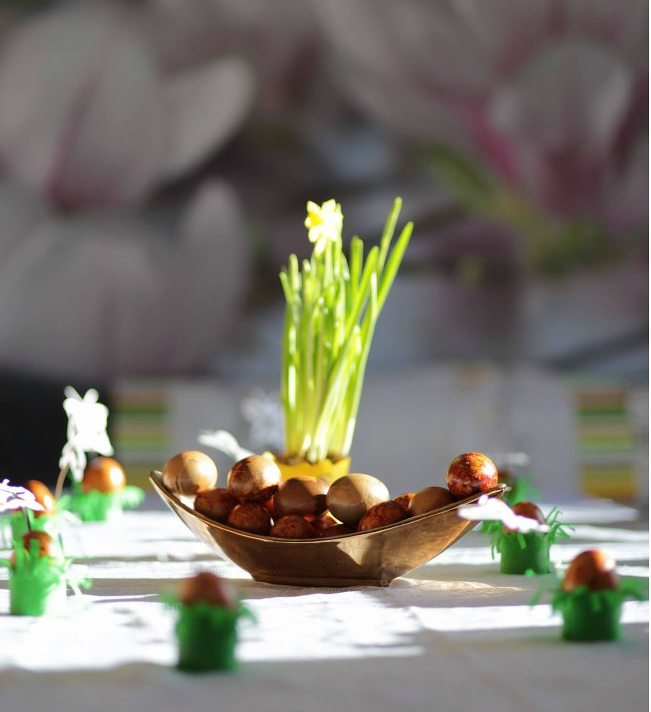 Easter in Lithuania, the plate of decorated eggs.