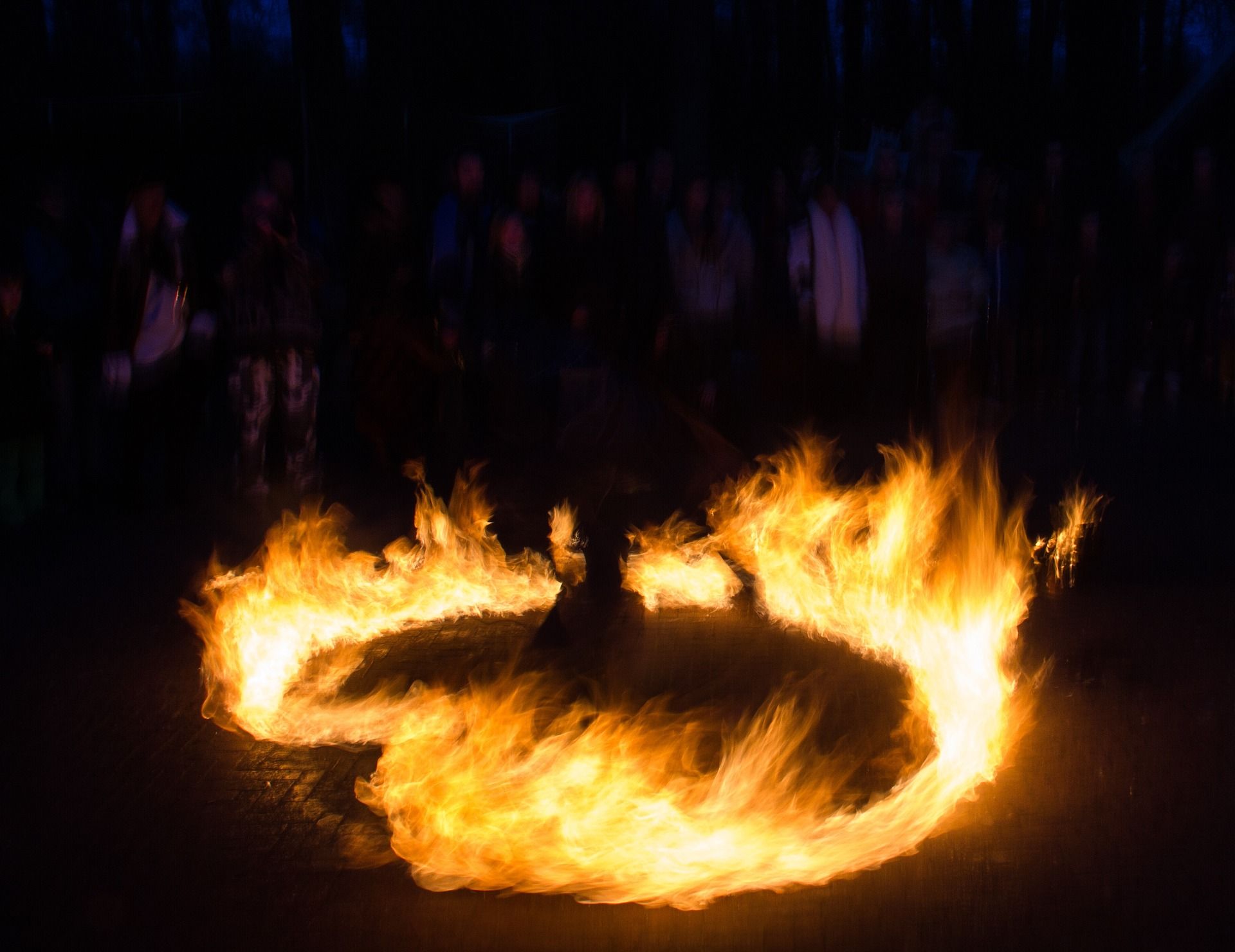 Traditional fire show in Vilnius